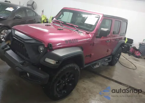 2022 Jeep Wrangler Unlimited Willys 4X4 z USA, uszkodzony, nr VIN 1C4HJXDG4NW158216